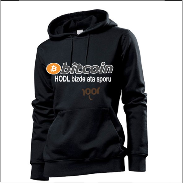Bitcoin Kapşonlu sweatshirt - Koyu Lacivert (HODL Bizde Atasporu)